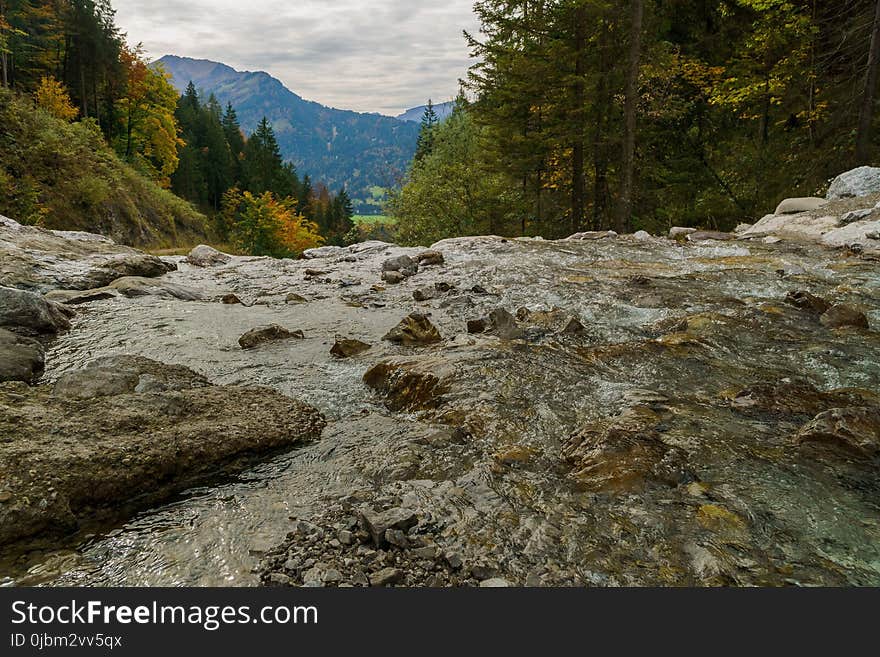 Water, Wilderness, Mountainous Landforms, Stream