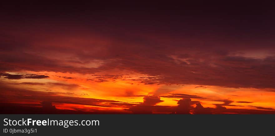 Sky, Afterglow, Red Sky At Morning, Sunset