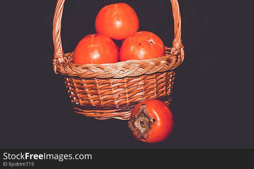 Fresh Ripe Persimmon Retro