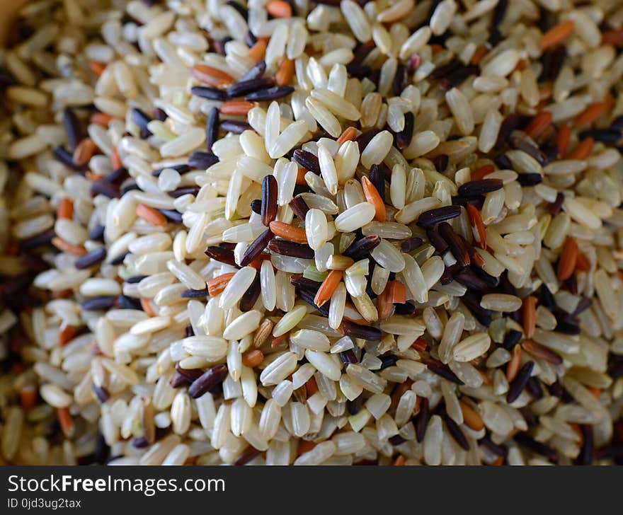 Brown rice pile as a background. Brown rice pile as a background