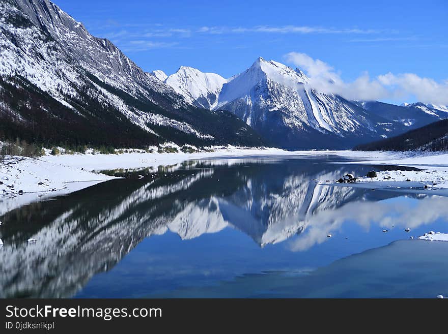 Reflection, Nature, Mountainous Landforms, Mountain