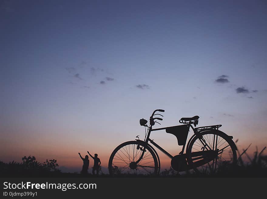 Silhouette of Commuter Bike