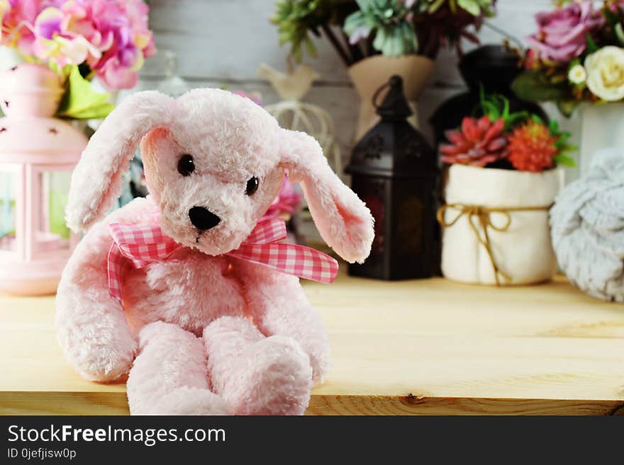 Teddy bear and beautiful interior decoration with different home related objects. Teddy bear and beautiful interior decoration with different home related objects