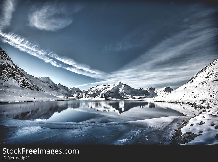 Lake on Between Snowy Mountain