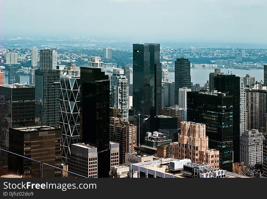 Aerial Photo of Buildings Under Blue Sky