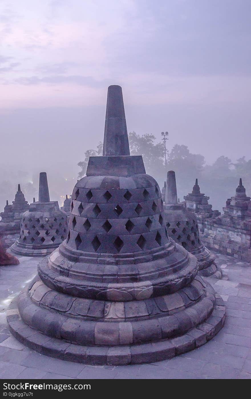 Sunrise at Borobudur Temple, Yogyakarta, Java, Indonesia.