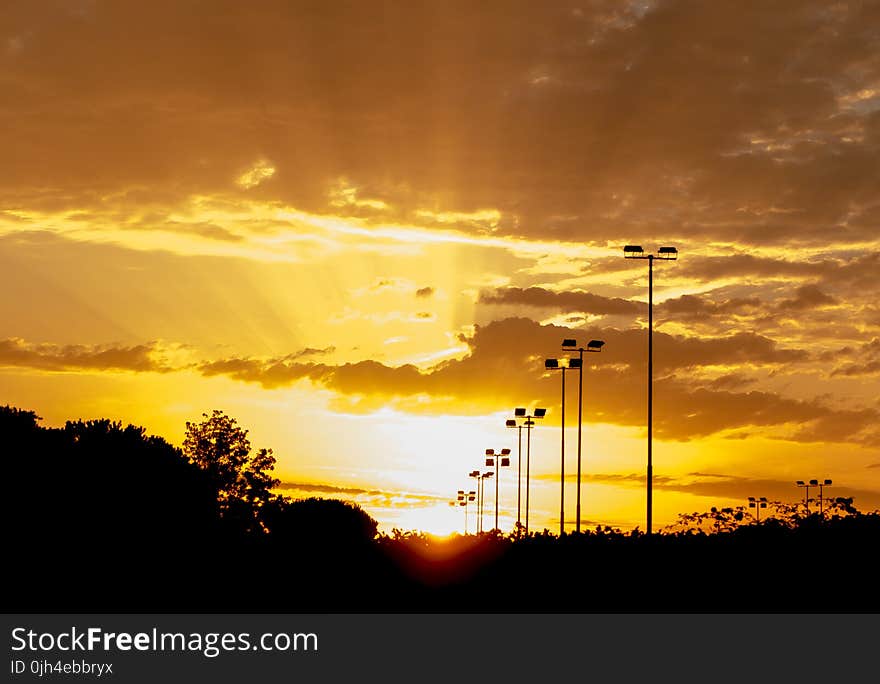 Street Lights during Sunset