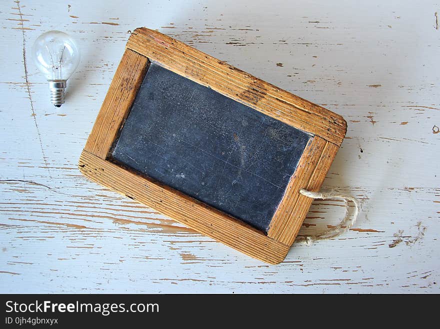 Brown Wooden Framed Chalkboard