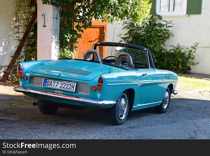 Teal Vintage Convertible