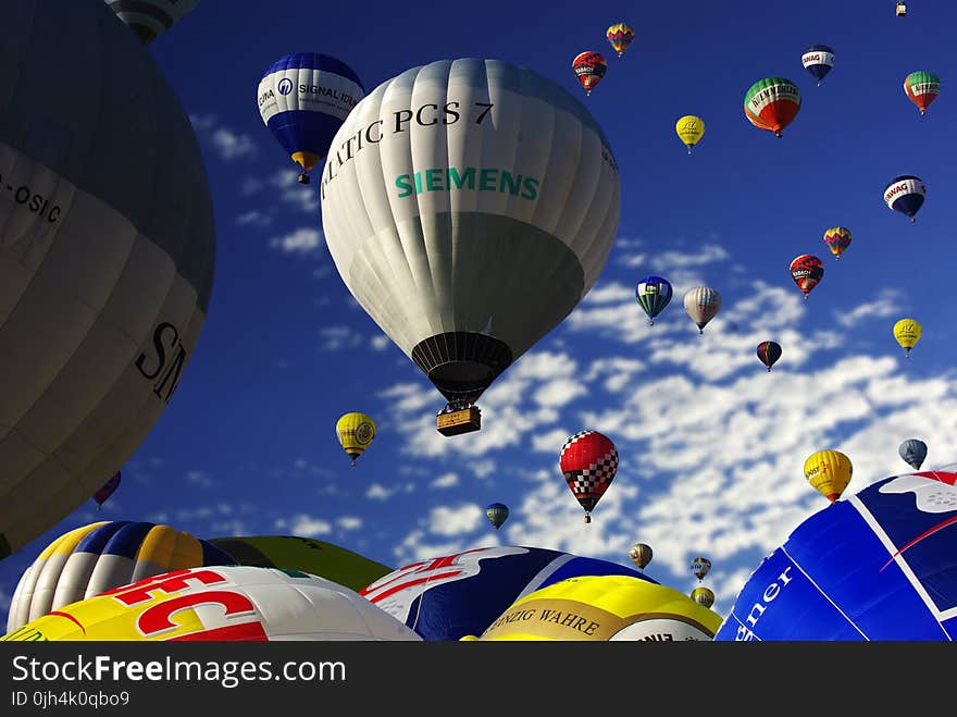 Gray and White Hot Air Balloon