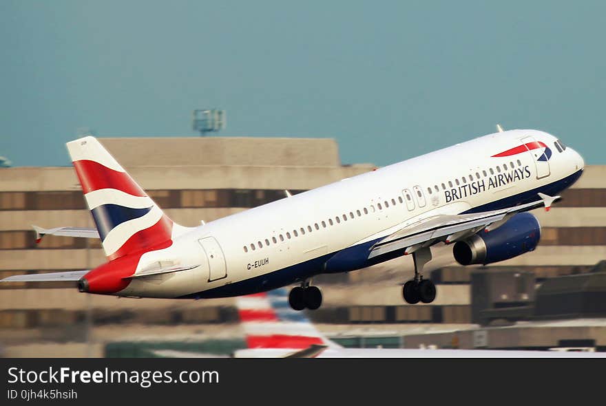 White British Airways Taking Off the Runway