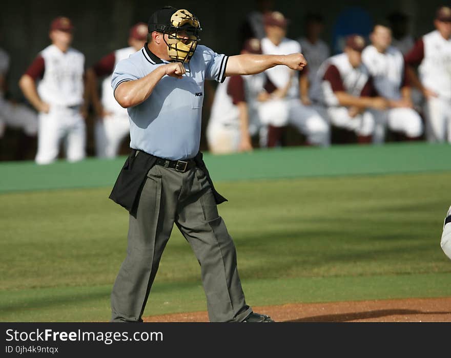 Tilt Shift Photography of a Baseball Referee