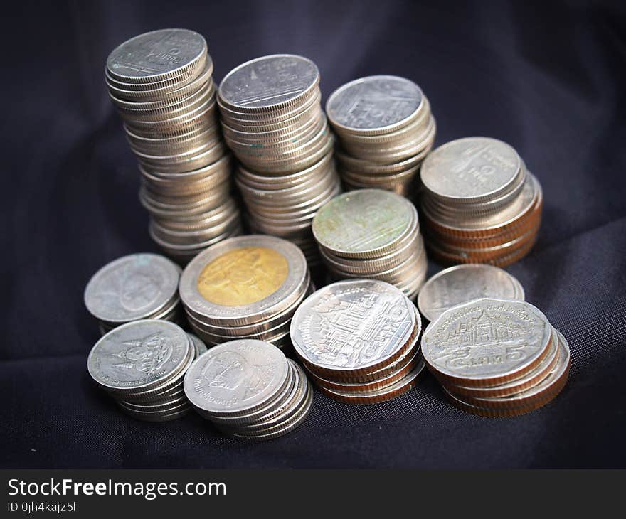 Silver Round Coins Stock