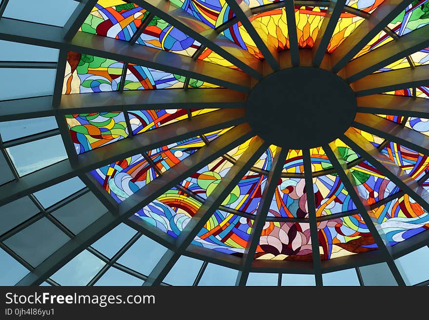 Stained Glass Ceiling during Daytime