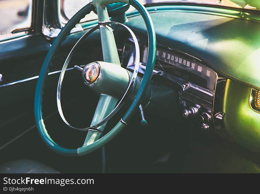 Blue Car Steering Wheel