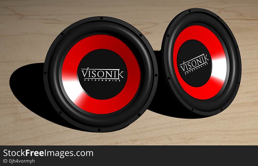 Visonik Black and Red Subwoofer