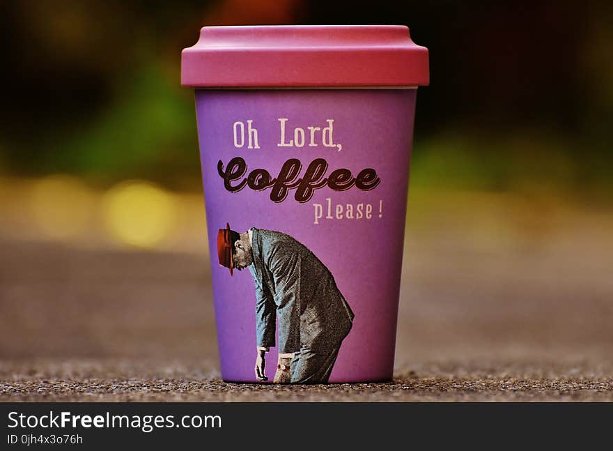 Oh Lord Coffee Please Purple and Pink Cup