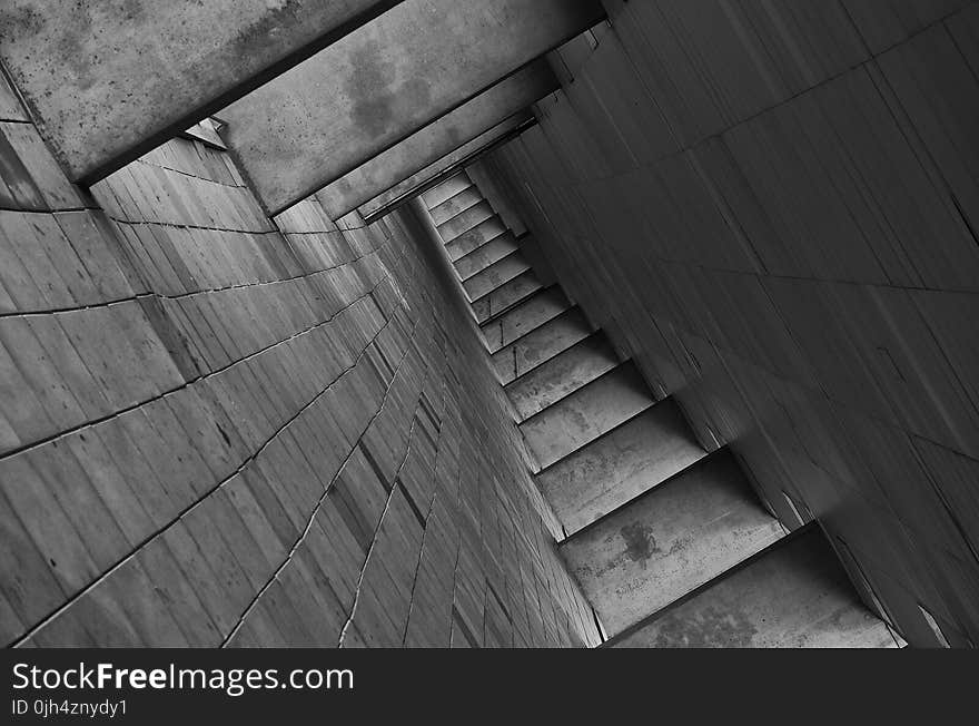 Empty Walkway Black and White Photo