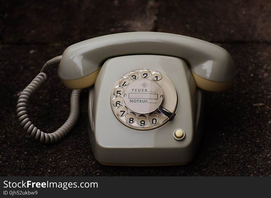 Gray Rotary Telephone