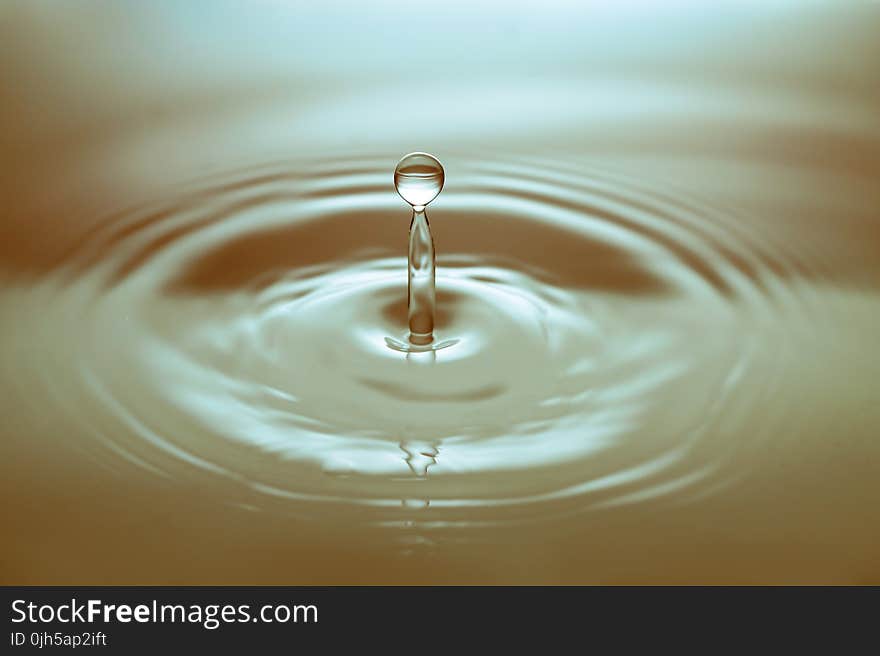 Close-up of Drop Splashing Water