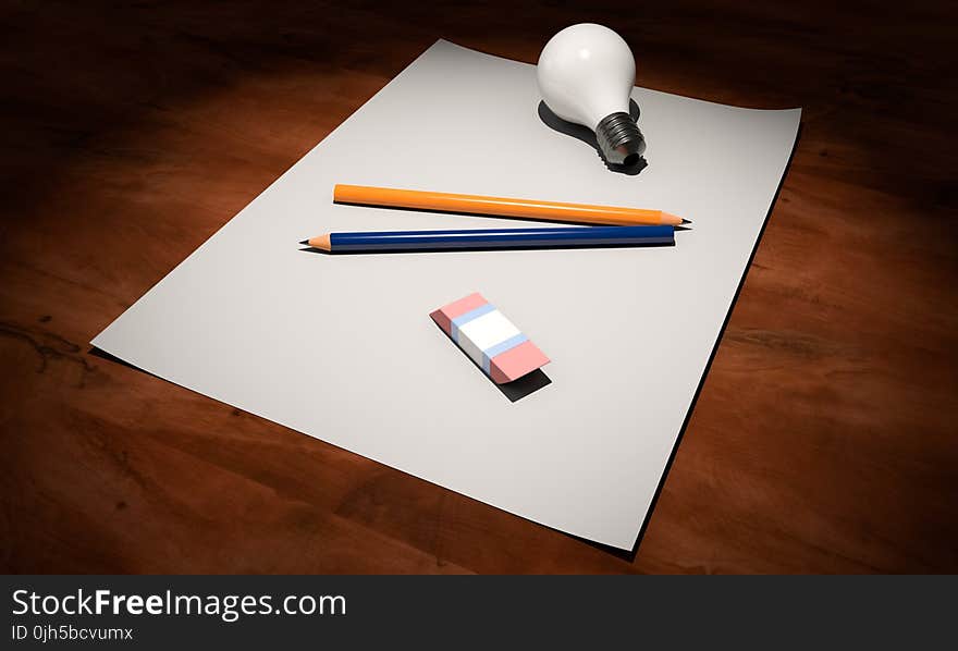 High Angle View of Pencils on Table