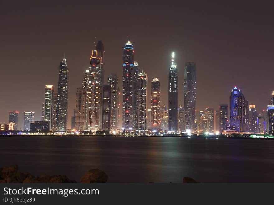 Illuminated City at Night