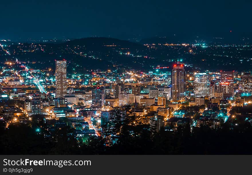 City Lit Up at Night