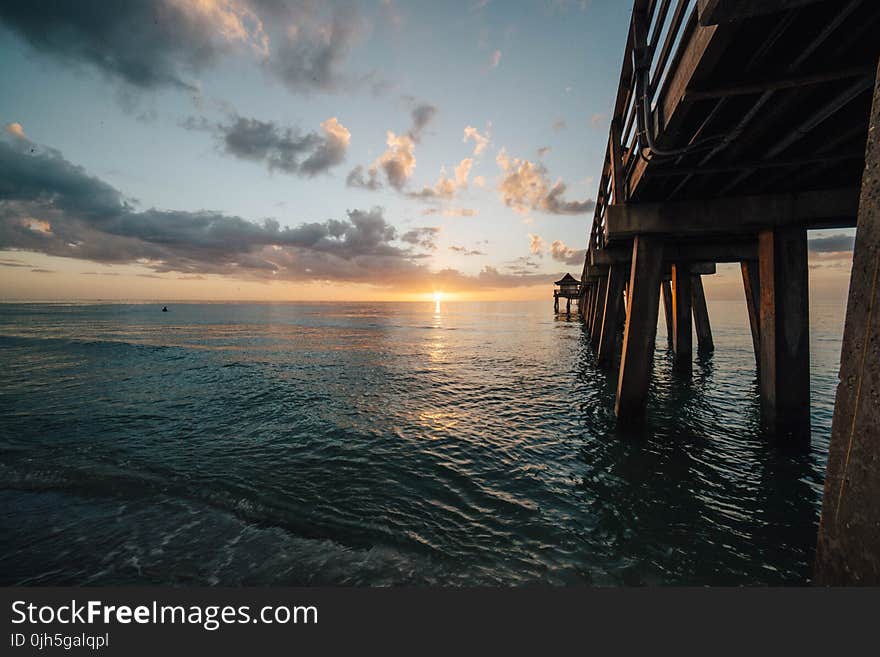 Scenic View of Sea at Sunset