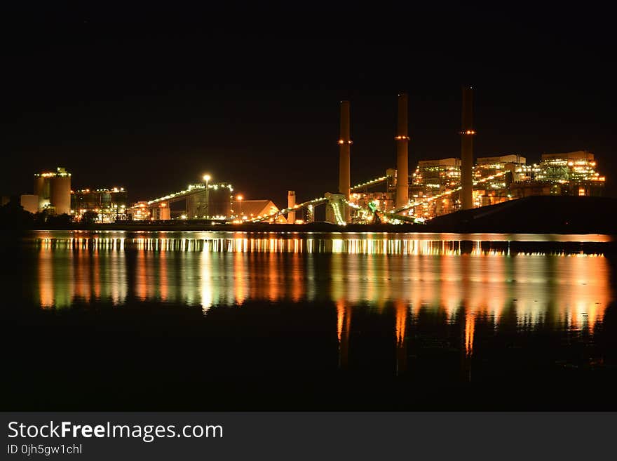 Illuminated City at Night