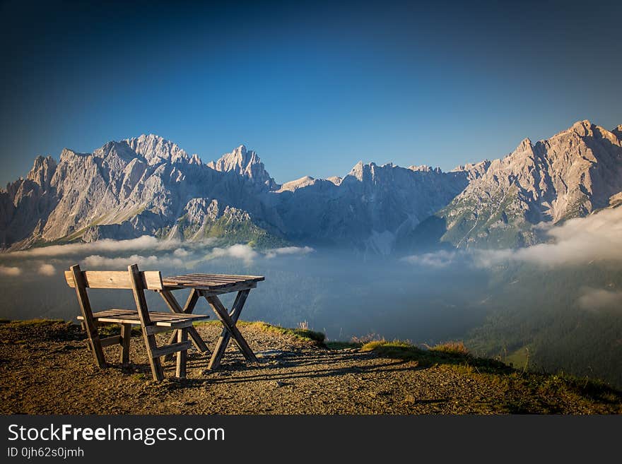 View of Chairs on Mountain Range