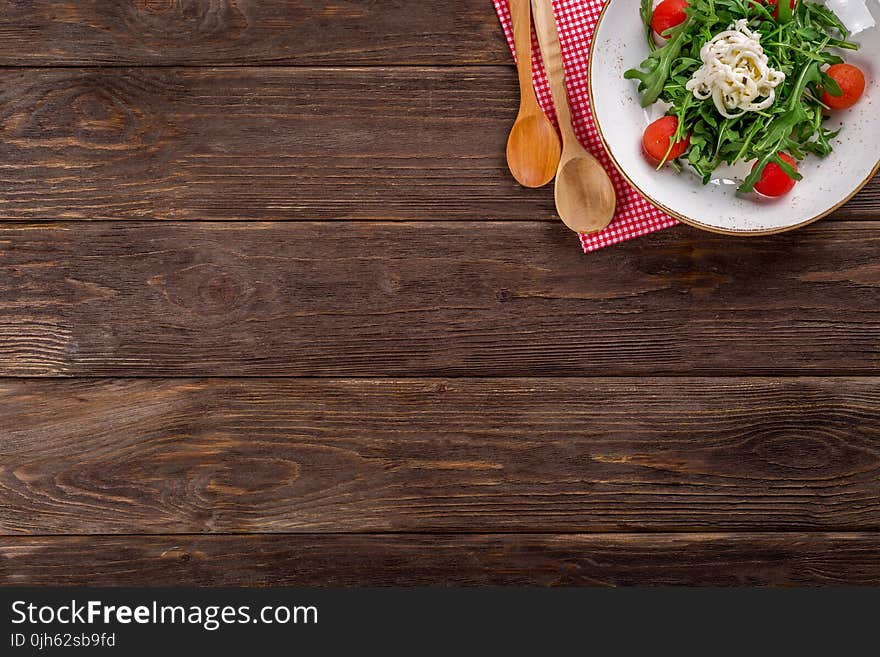 Table on Wooden Plank