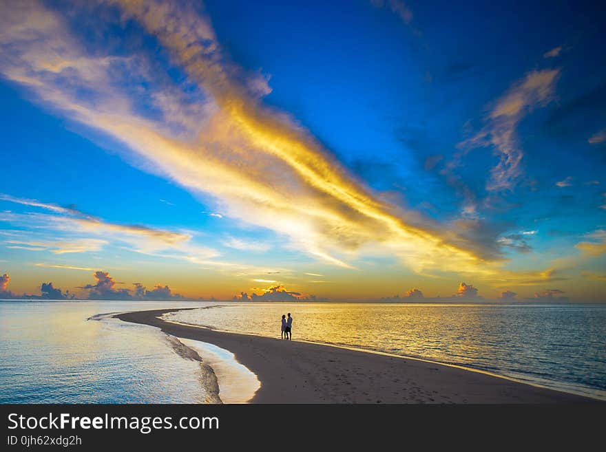 View of Beach at Sunset