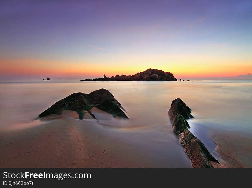 Scenic View of Sea during Sunset