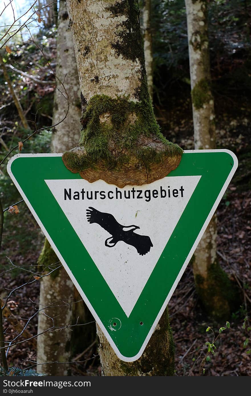 Green and White Naturschutzgebiet Sign