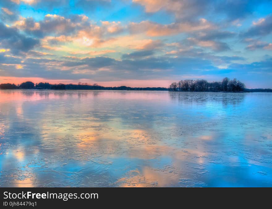 Blue Orange and Yellow Sunset