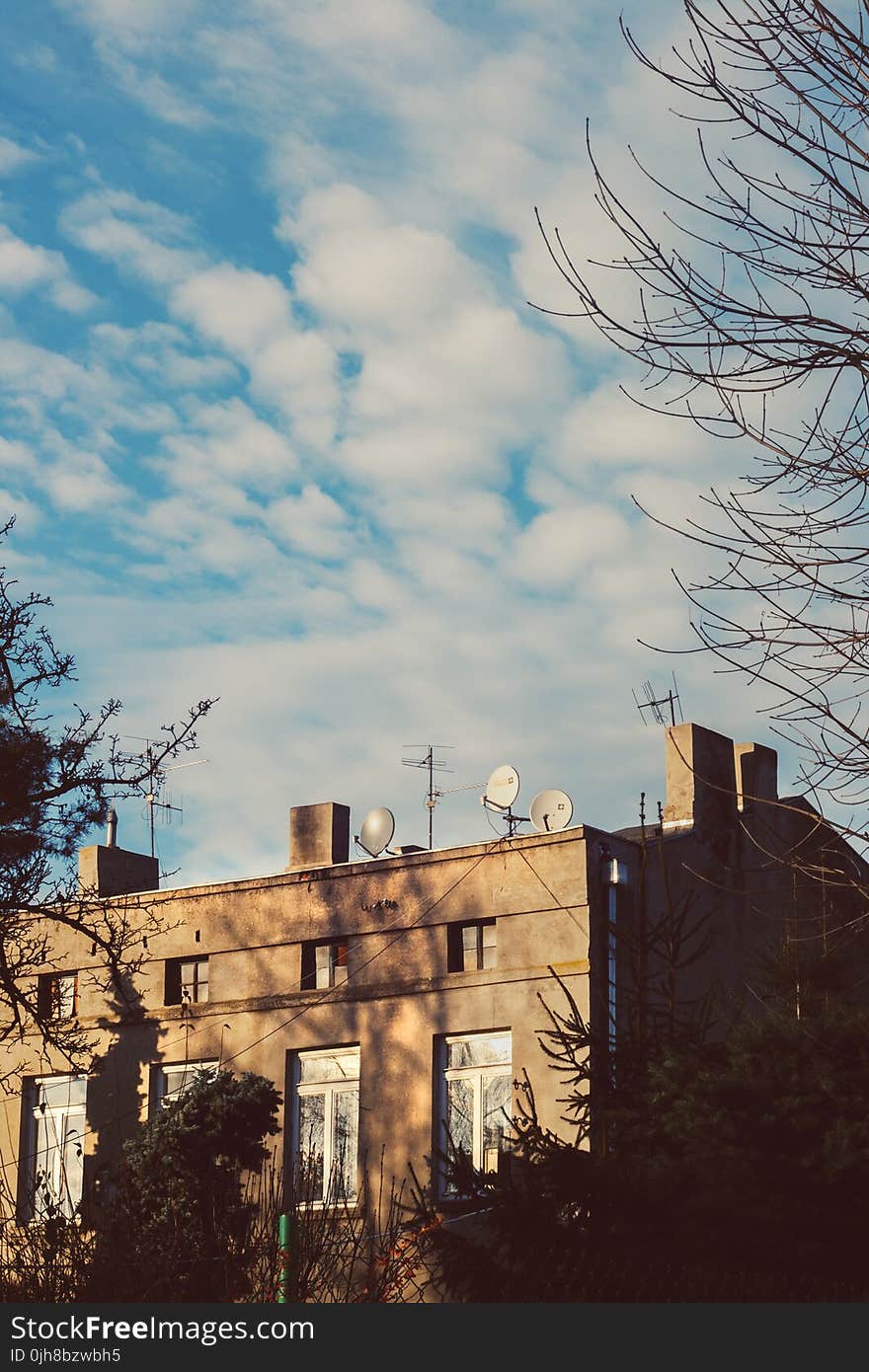 Tenement house & blue sky