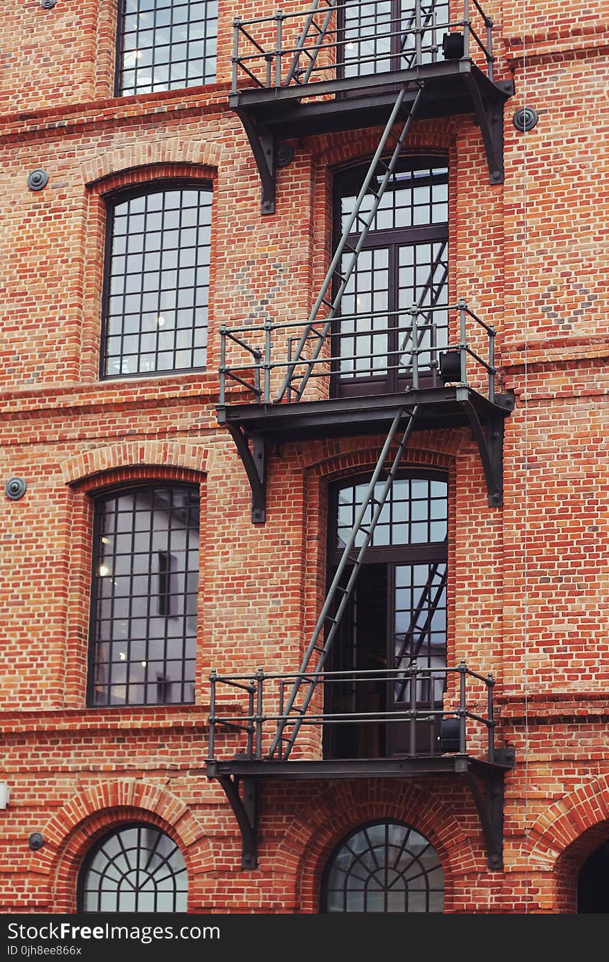 Brick building with stairs