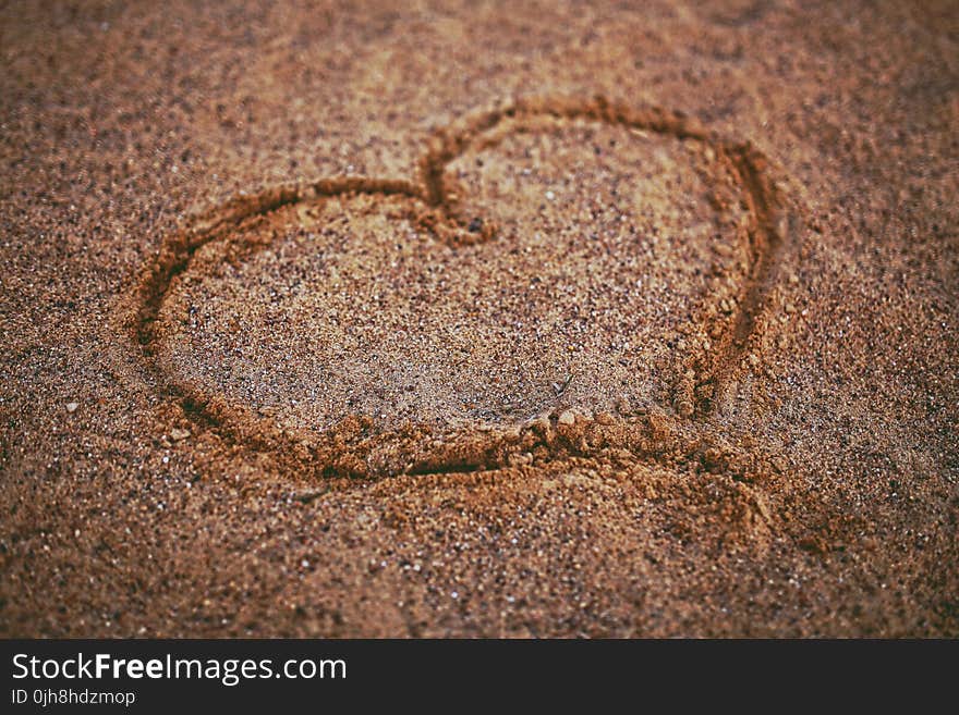 Heart on the sand