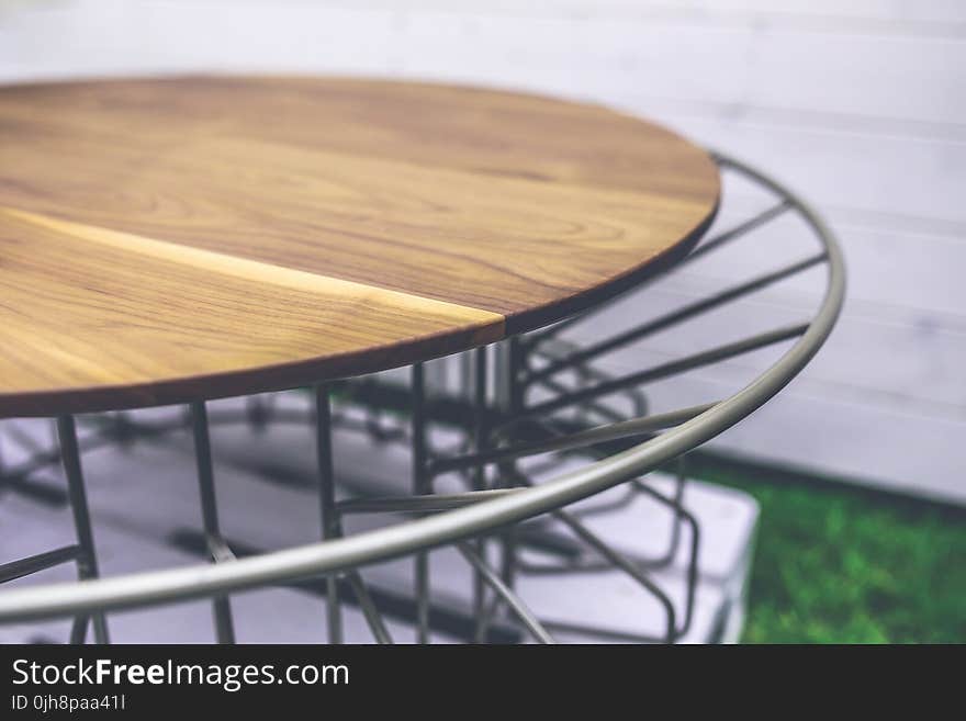 Wood and metal table