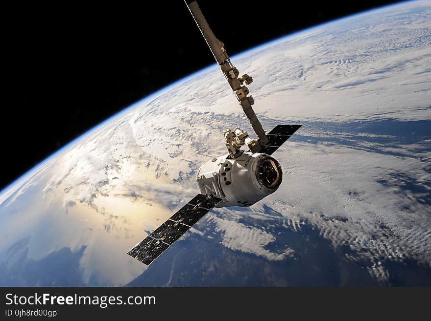 White Outer Space Satellite