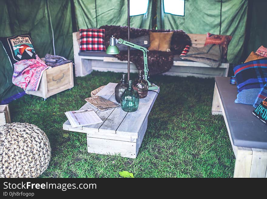 Interior of military tent