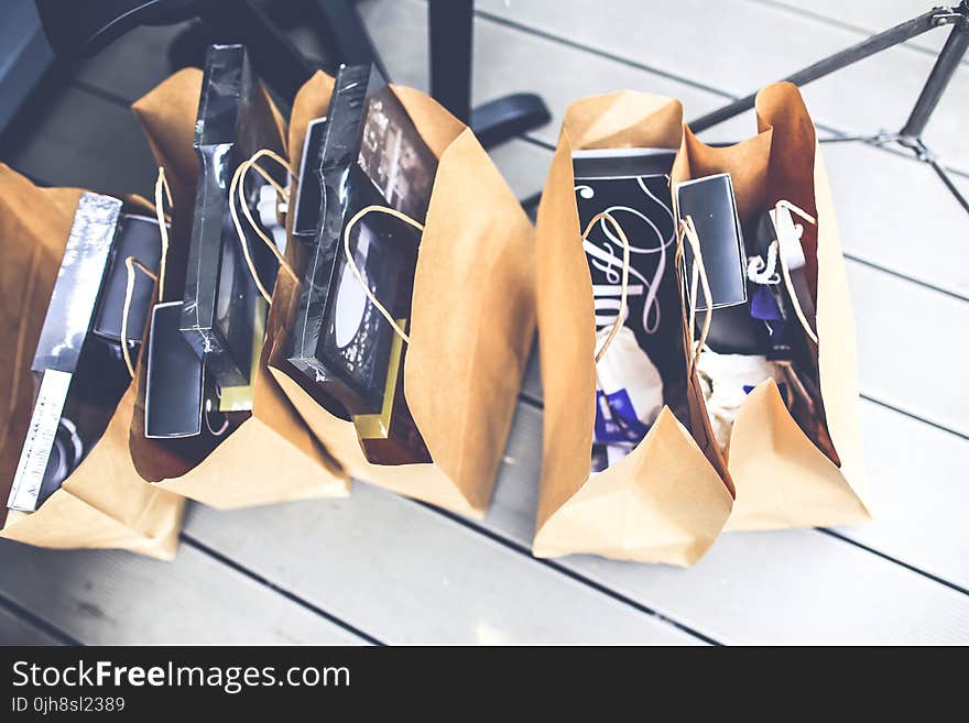 Brown shopping bags