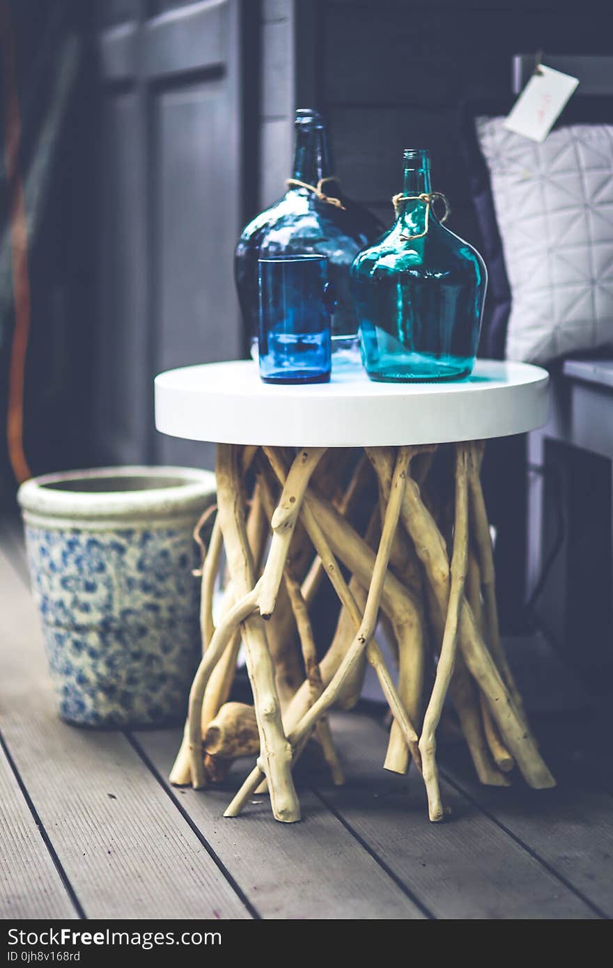 Carafes on the table