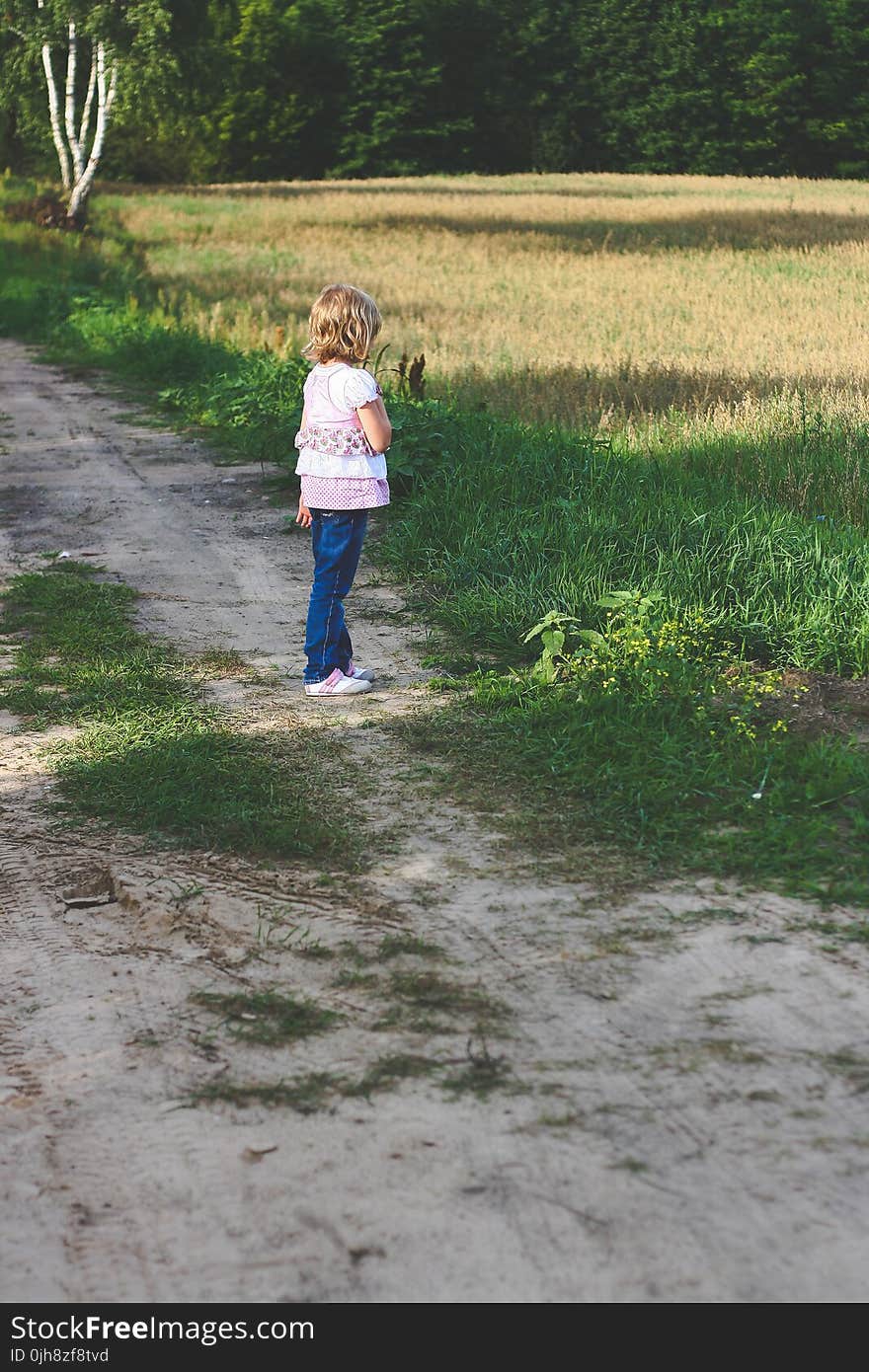 Little girl on path