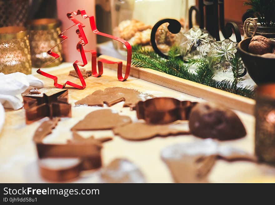 Making Gingerbread Cookies. Christmas Cookie Cutters.