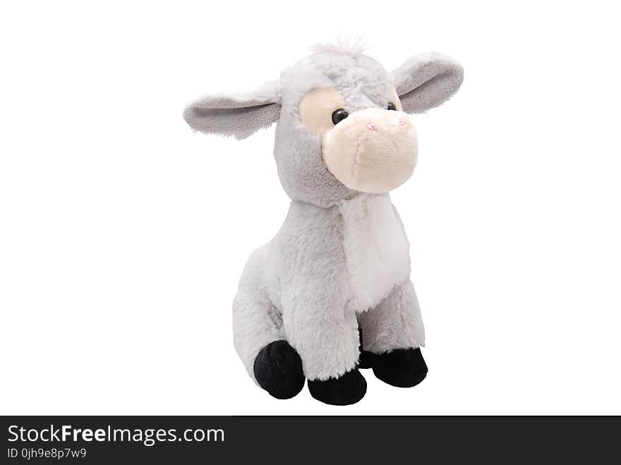 Grey Plush Donkey Toy