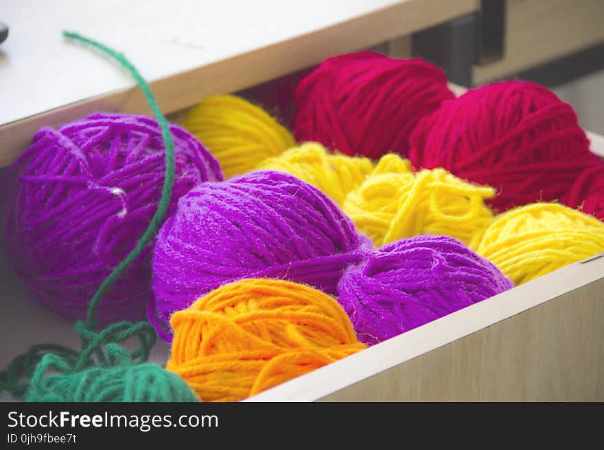 Close-up Photography of Colorful Yarns