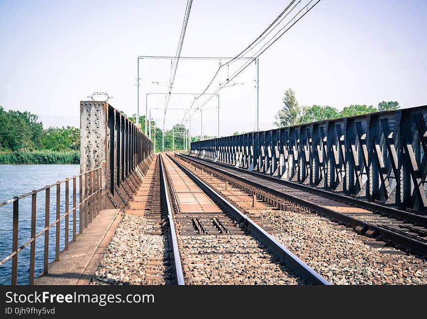 Vacant Train Track Bridge