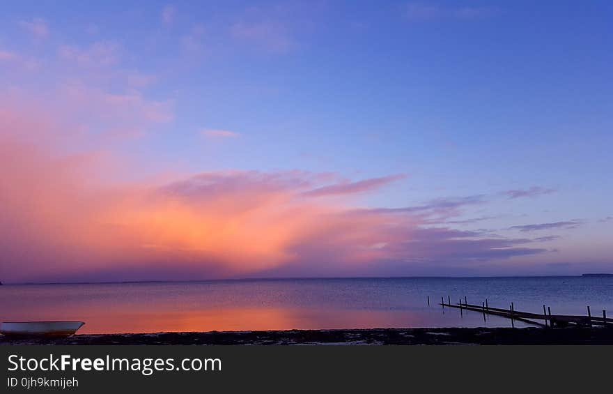 Body of Seawater during Sunset