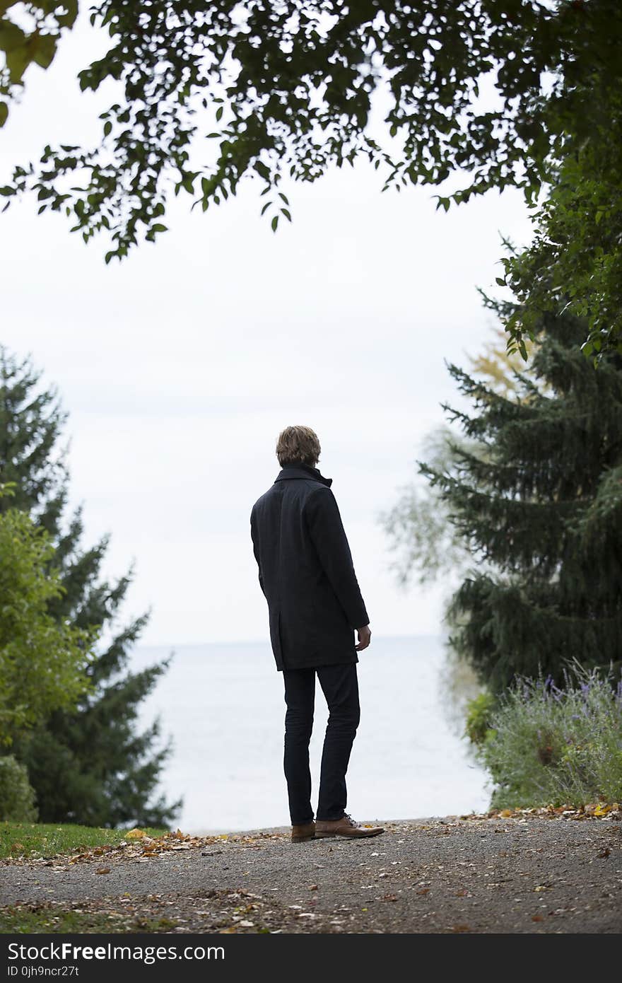 Man Standing in the Middle of Empty Road